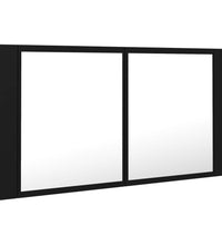 LED-Bad-Spiegelschrank Schwarz 90x12x45 cm Acryl