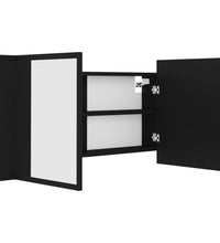 LED-Bad-Spiegelschrank Schwarz 90x12x45 cm Acryl