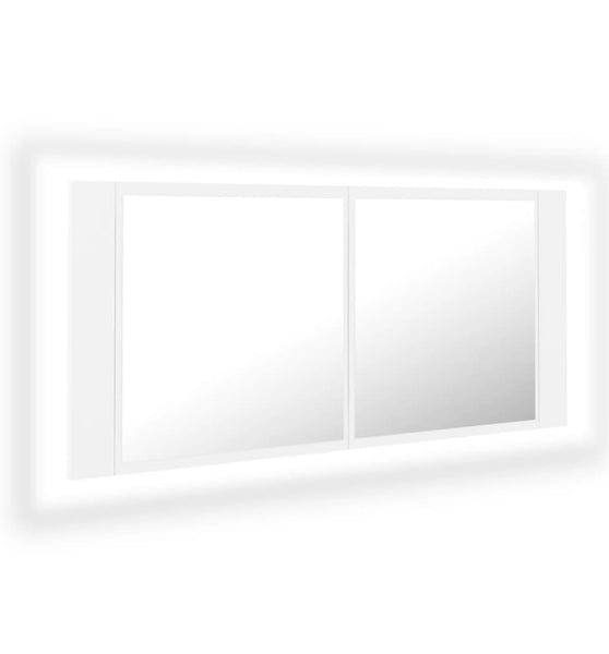 LED-Bad-Spiegelschrank Weiß 100x12x45 cm Acryl