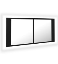 LED-Bad-Spiegelschrank Schwarz 100x12x45 cm Acryl