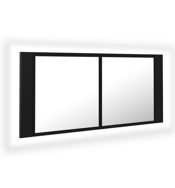 LED-Bad-Spiegelschrank Schwarz 100x12x45 cm Acryl