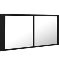 LED-Bad-Spiegelschrank Schwarz 100x12x45 cm Acryl