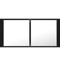 LED-Bad-Spiegelschrank Schwarz 100x12x45 cm Acryl