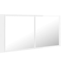 LED-Bad-Spiegelschrank Hochglanz-Weiß 100x12x45 cm Acryl