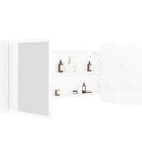 LED-Bad-Spiegelschrank Hochglanz-Weiß 100x12x45 cm Acryl