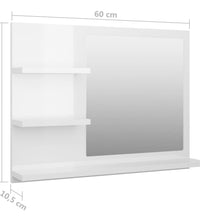 Badspiegel Hochglanz-Weiß 60x10,5x45 cm Holzwerkstoff