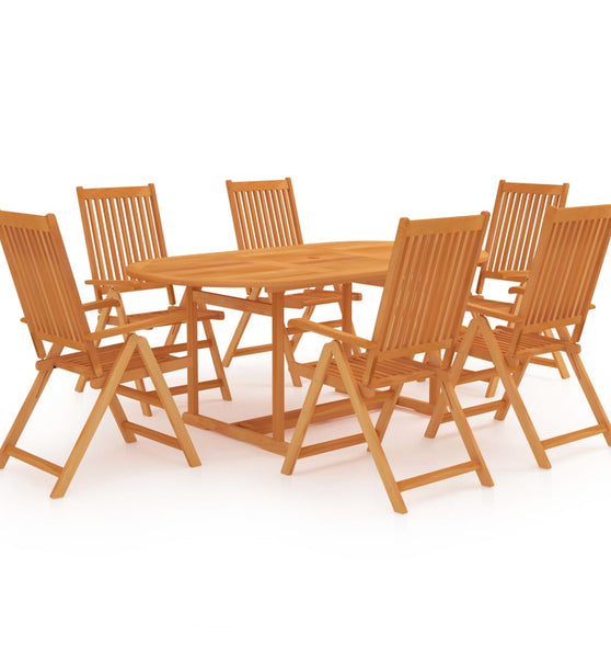 7-tlg. Garten-Essgruppe Massivholz Teak