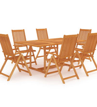 7-tlg. Garten-Essgruppe Massivholz Teak