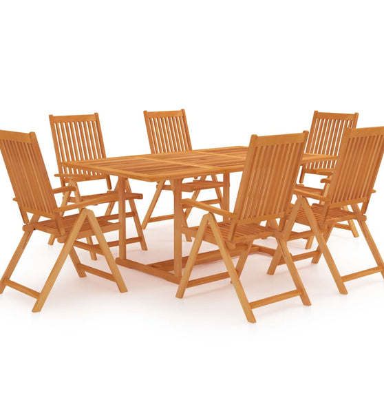 7-tlg. Garten-Essgruppe Massivholz Teak