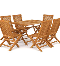 7-tlg. Garten-Essgruppe Massivholz Teak