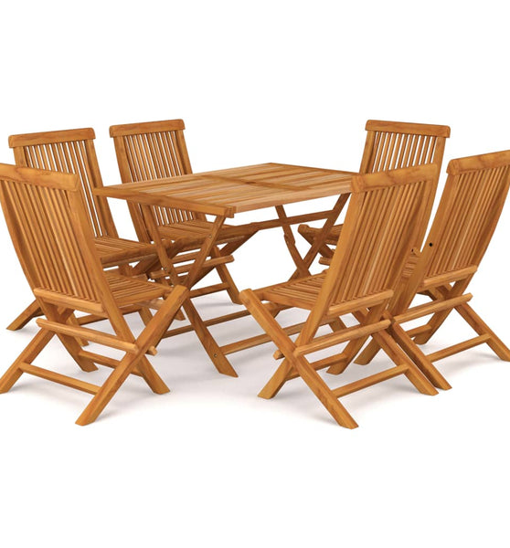 7-tlg. Garten-Essgruppe Massivholz Teak