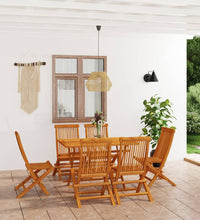 7-tlg. Garten-Essgruppe Massivholz Teak