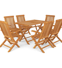 7-tlg. Garten-Essgruppe Massivholz Teak