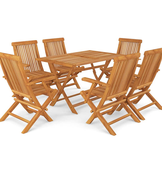 7-tlg. Garten-Essgruppe Massivholz Teak