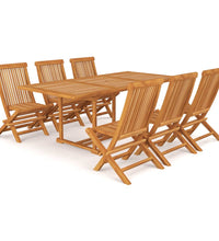 7-tlg. Garten-Essgruppe Massivholz Teak