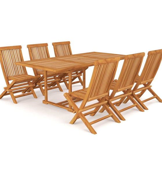 7-tlg. Garten-Essgruppe Massivholz Teak