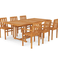 7-tlg. Garten-Essgruppe Massivholz Teak