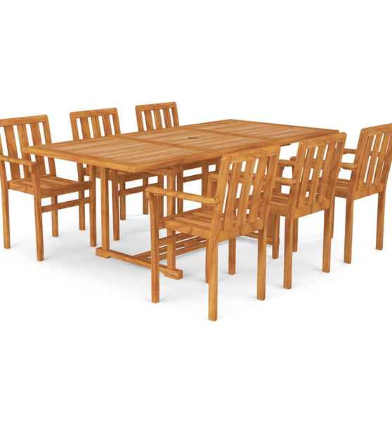 7-tlg. Garten-Essgruppe Massivholz Teak