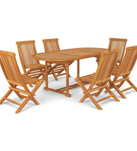 7-tlg. Garten-Essgruppe Massivholz Teak