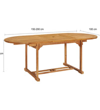 7-tlg. Garten-Essgruppe Massivholz Teak