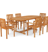 7-tlg. Garten-Essgruppe Massivholz Teak