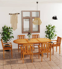 7-tlg. Garten-Essgruppe Massivholz Teak