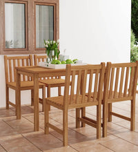 5-tlg. Garten-Essgruppe Teak Massivholz