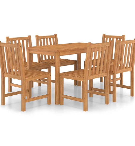 7-tlg. Garten-Essgruppe Teak Massivholz