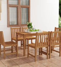7-tlg. Garten-Essgruppe Teak Massivholz