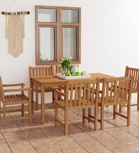 7-tlg. Garten-Essgruppe Massivholz Teak