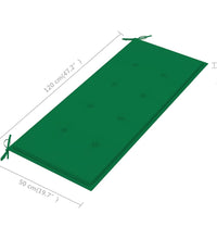 2-Sitzer-Gartenbank mit Auflage 120 cm Massivholz Eukalyptus