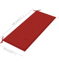 2-Sitzer-Gartenbank mit Auflage 120 cm Massivholz Eukalyptus