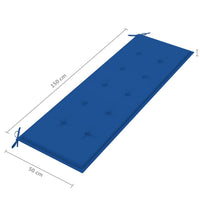 3-Sitzer-Gartenbank mit Auflage 150 cm Grau Eukalyptusholz