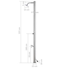 Gartendusche 215 cm Edelstahl