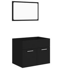 2-tlg. Badmöbel-Set Schwarz Holzwerkstoff