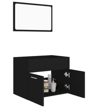 2-tlg. Badmöbel-Set Schwarz Holzwerkstoff