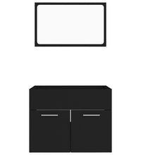 2-tlg. Badmöbel-Set Schwarz Holzwerkstoff