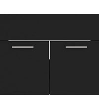2-tlg. Badmöbel-Set Schwarz Holzwerkstoff