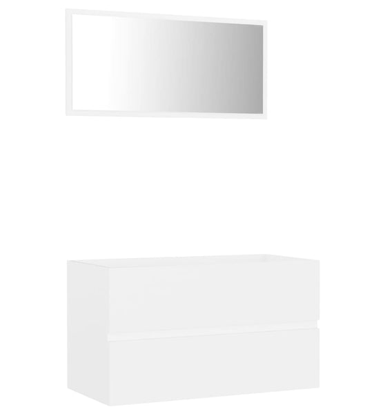 2-tlg. Badmöbel-Set Weiß Holzwerkstoff