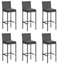 7-tlg. Garten-Bar-Set mit Anthrazit Kissen Poly Rattan