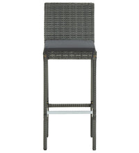 7-tlg. Garten-Bar-Set mit Anthrazit Kissen Poly Rattan