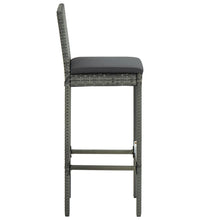 7-tlg. Garten-Bar-Set mit Anthrazit Kissen Poly Rattan