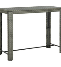 7-tlg. Garten-Bar-Set mit Anthrazit Kissen Poly Rattan