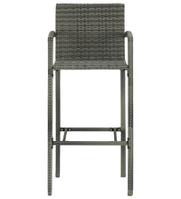 7-tlg. Garten-Bar-Set mit Armlehnen Poly Rattan Grau