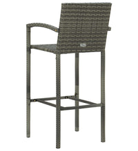 7-tlg. Garten-Bar-Set mit Armlehnen Poly Rattan Grau