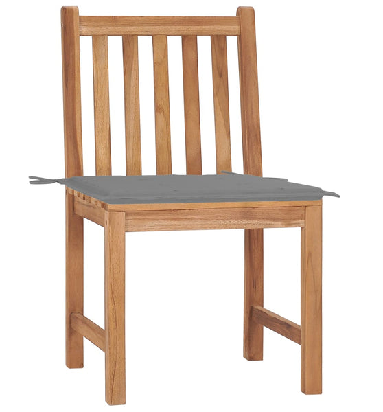 Gartenstühle 2 Stk. mit Kissen Massivholz Teak
