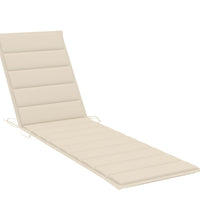 Sonnenliege mit Auflage Creme Massivholz Teak