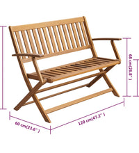 Gartenbank mit Auflage 120 cm Massivholz Akazie