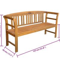 Gartenbank mit Auflage 157 cm Massivholz Akazie