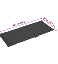 Verstellbare Gartenstühle 3 Stk. mit Auflagen Massivholz Akazie
